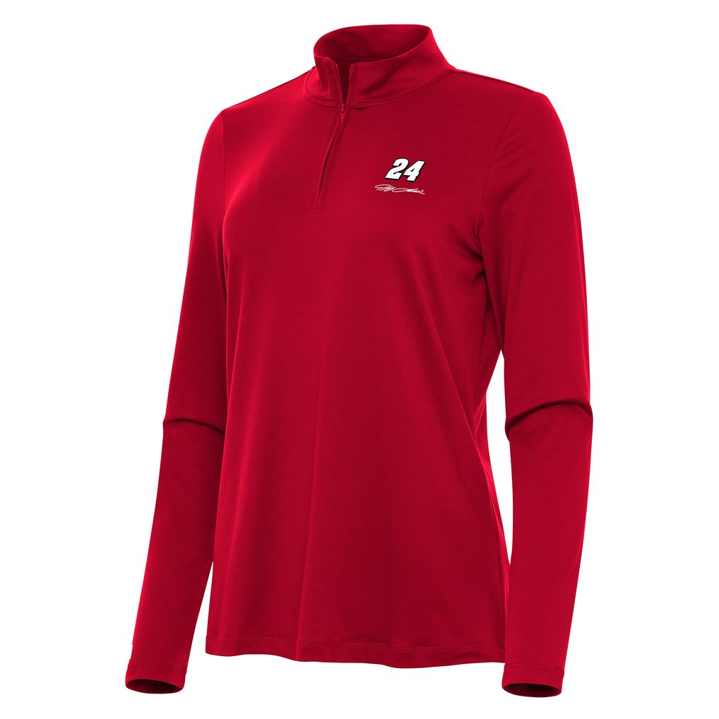 Jeff Gordon Antigua Women's Reprocess Quarter-Zip Pullover Top - Red